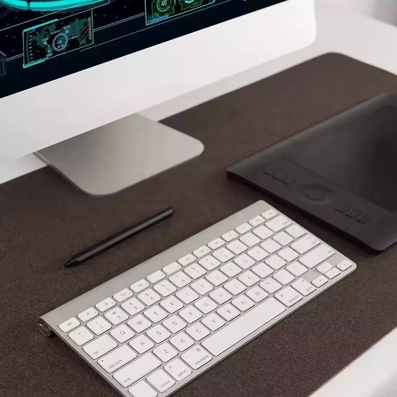 The large leather desktop mat makes office games effortless
