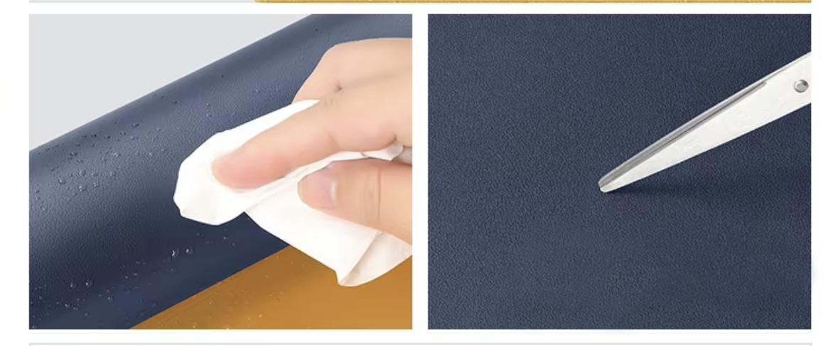 The large leather desktop mat makes office games effortless