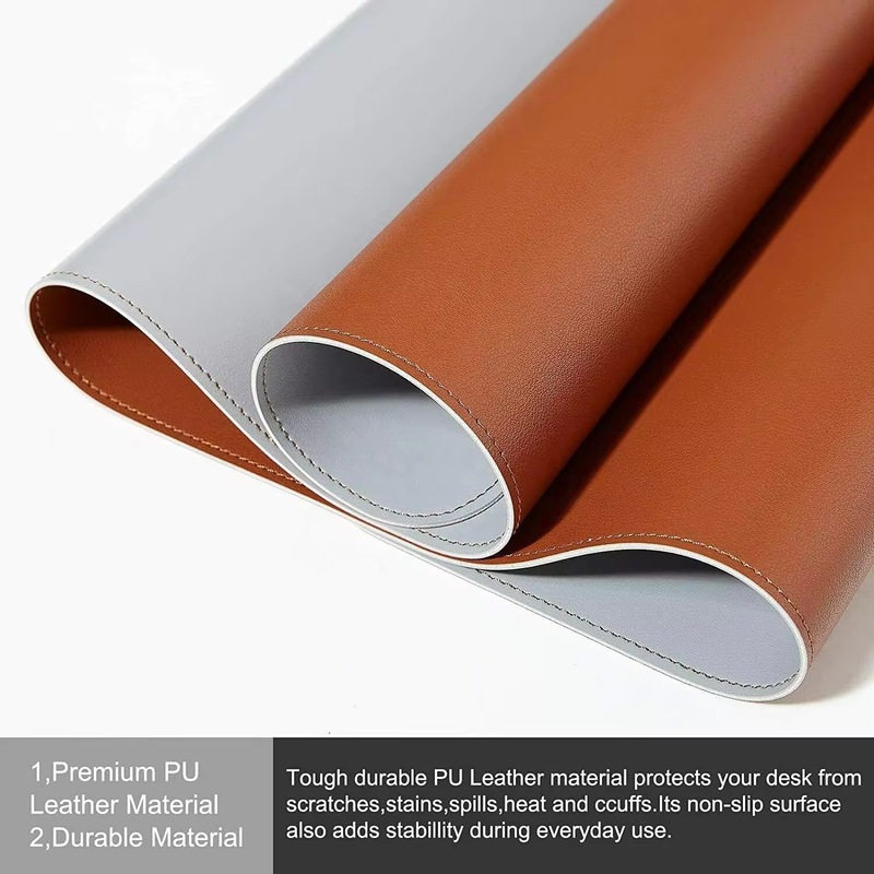 The large leather desktop mat makes office games effortless