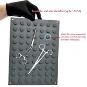 SILIPI instrument mat, 2500GS magnectic surgical mat black reusable silicone magnetic instrument mat