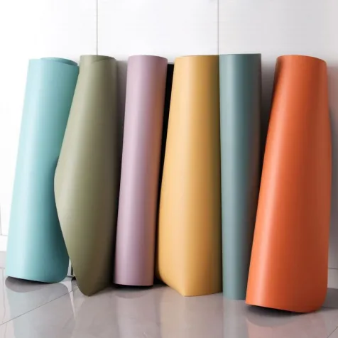 Yoga Mat Pu Natural Rubber Yoga Fitness Exercise Mat With Body Lines and Carry Strap