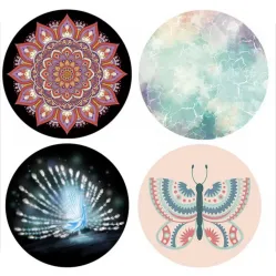 Portable Folding Eco Friendly Kids Crawling Mat Custom Printed Circle Meditation Mat Natural Rubber Cork/Suede/PU Yoga Mat