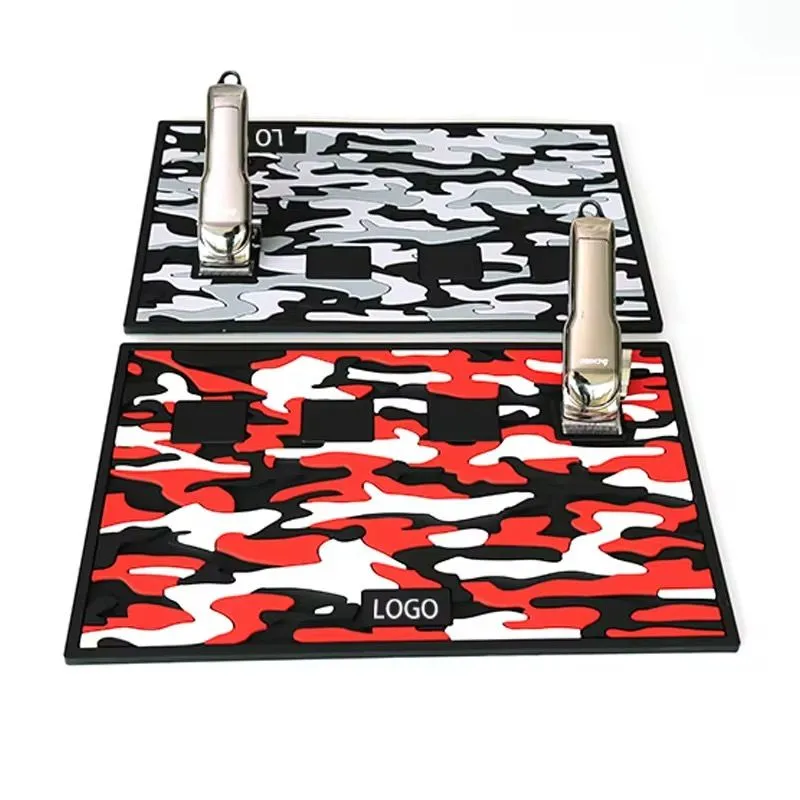 Custom Hair Salon Pvc Rubber Barber Magnetic Station Pads Mat Barber Shop Silicone Magnetic Collection Mat for Hair Clippings