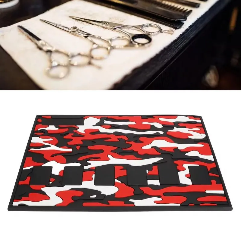 Custom Hair Salon Pvc Rubber Barber Magnetic Station Pads Mat Barber Shop Silicone Magnetic Collection Mat for Hair Clippings