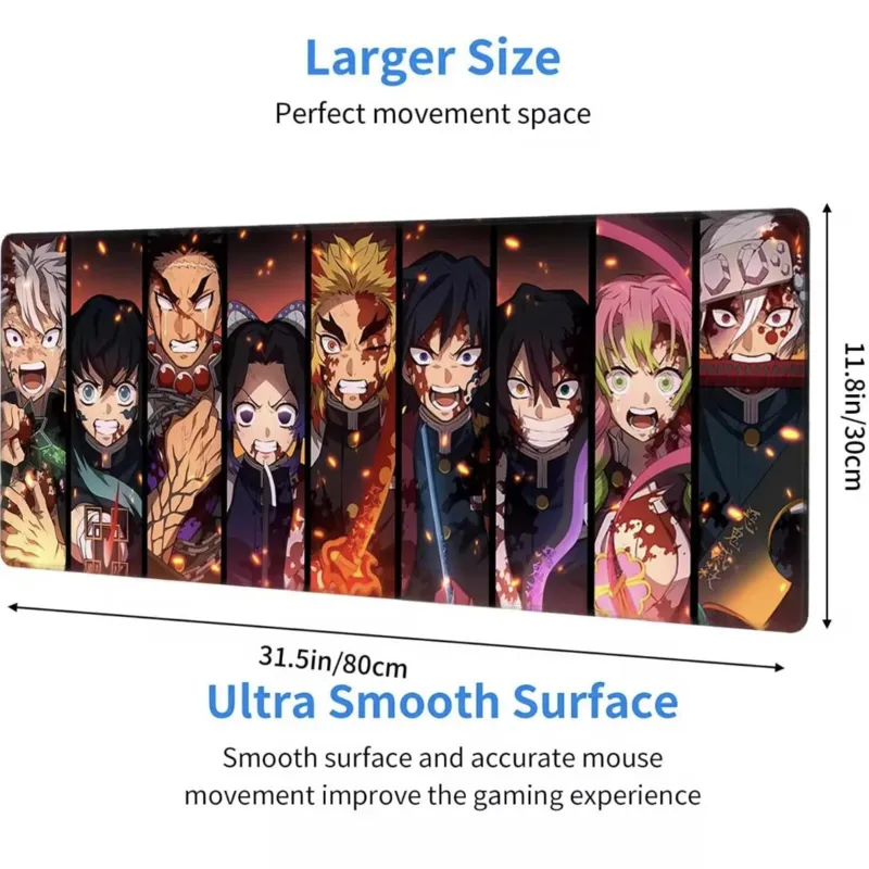 High Quality Compatible Demon Slayer Anime Gaming Large Mouse Pad Rubber Mat Computers Desktop PC Laptop Office Big Mouse Pad