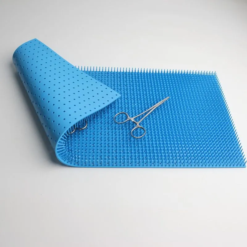 Factory Direct Sell Blue Silicone Pin Mat High Quality Eco-friendly Medical Use Silicone Pinning Mat Surgical Instrument Mat