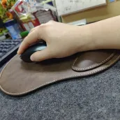 Custom Leather Mouse Pad Triangular Mouse Mat Office Desk Accessory Laserable Leatherette Gaming Mouse Pads With Wrist Rest