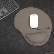 Custom Leather Mouse Pad Triangular Mouse Mat Office Desk Accessory Laserable Leatherette Gaming Mouse Pads With Wrist Rest