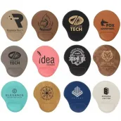 Customized Logo Wholesale Personalized Luxury Laserable Pu Leather Wrist Rest Computer Mouse Pad