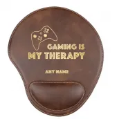 Customized Logo Wholesale Personalized Luxury Laserable Pu Leather Wrist Rest Computer Mouse Pad