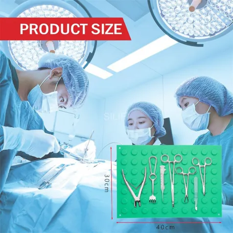 SILIPI Magnetic Instrument mat, 12" x 16", Magnetic mat Reusable, Autoclavable