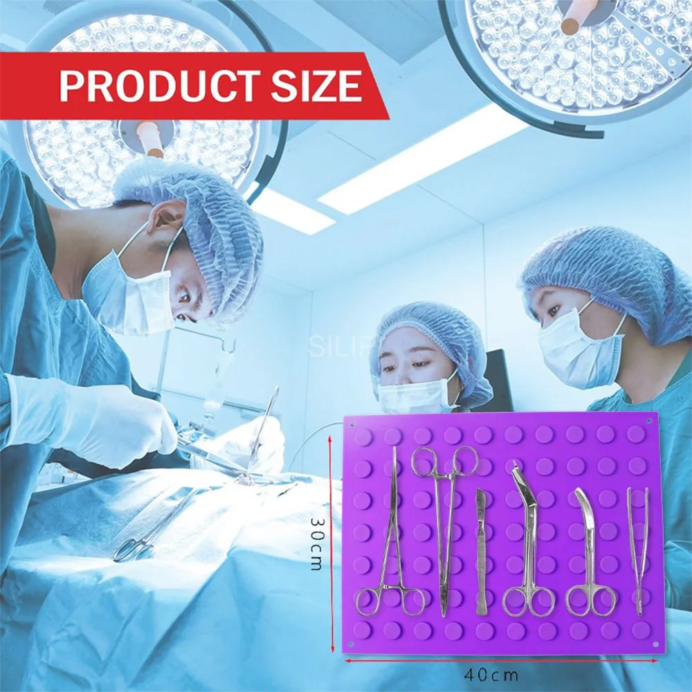 SILIPI Silicone Magnetic Instrument mat, 12 X 16 Inches, Reusable and Autoclavable Instrument Trays Magnetic Mats