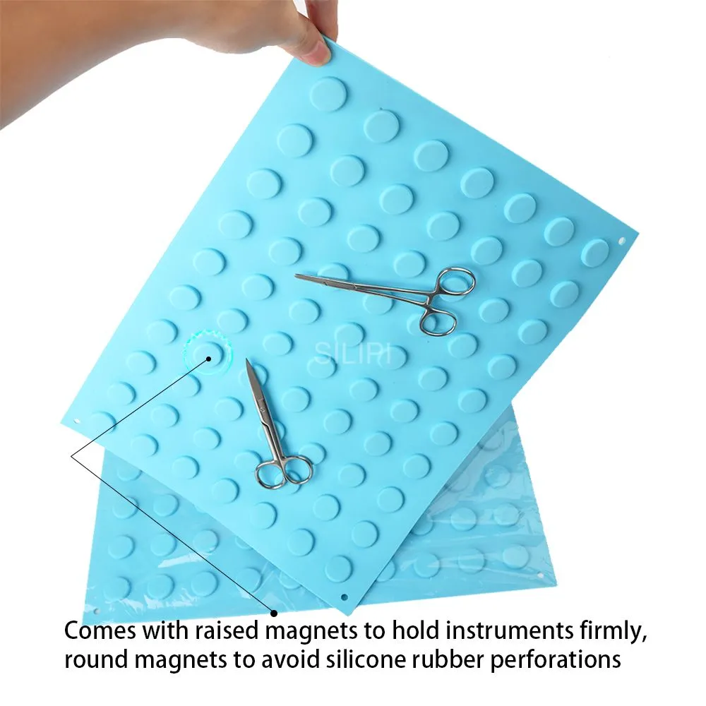 SILIPI Magnetic Mat for Instruments and Tools, 12 x 16 inches, Blue, magnetic instrument mats for surgery