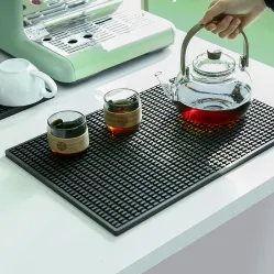 Classic Style Silicone Coffee Bar Mat Kitchen Dinner Table Cup Heat Resistant Drying Mat Tools for Coffee & Tea