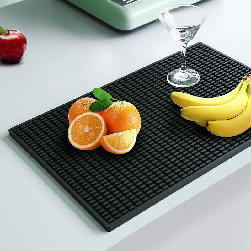 Classic Style Silicone Coffee Bar Mat Kitchen Dinner Table Cup Heat Resistant Drying Mat Tools for Coffee & Tea