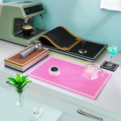 Customized Multi-Size PVC Bar Mat Anti-Slip Rubber Beer Drinking Barmat Table Decorative Coffee Bar Mat