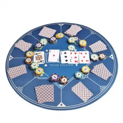 Texas Hold&#039;em tablecloth, table mat, square and round chips, rubber pads