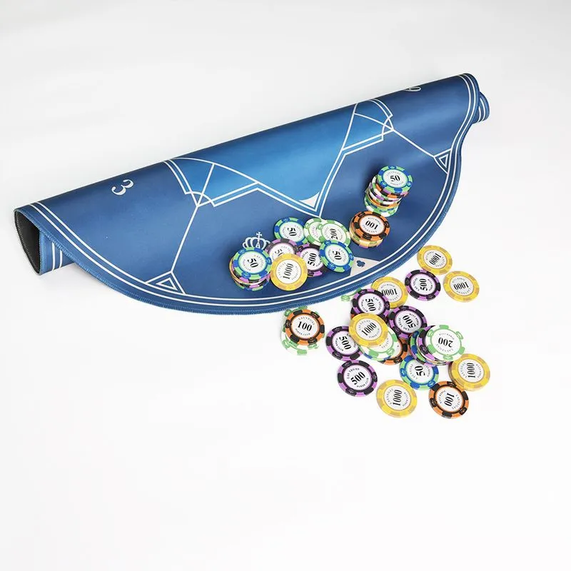 Texas Hold'em tablecloth, table mat, square and round chips, rubber pads