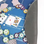 Texas Hold'em tablecloth, table mat, square and round chips, rubber pads