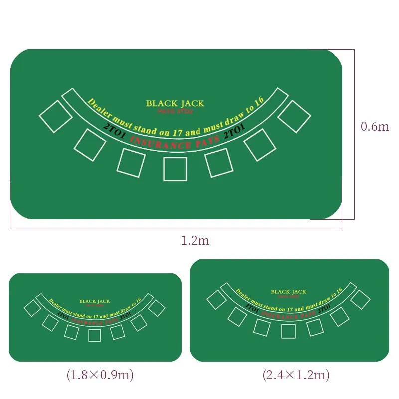Poker Table Mat, 47x23.6 Inch Blackjack Table Non-Slip Rubber Poker Mat