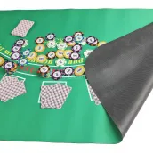 Poker Table Mat, 47x23.6 Inch Blackjack Table Non-Slip Rubber Poker Mat