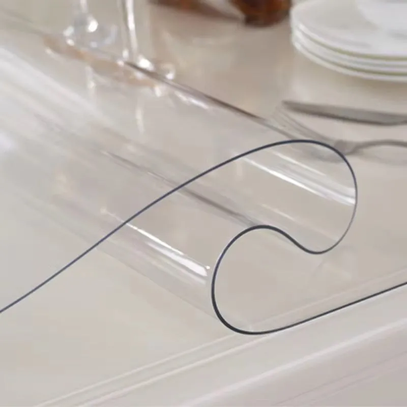 Customizable size and shape printed pattern transparent PVC table mat