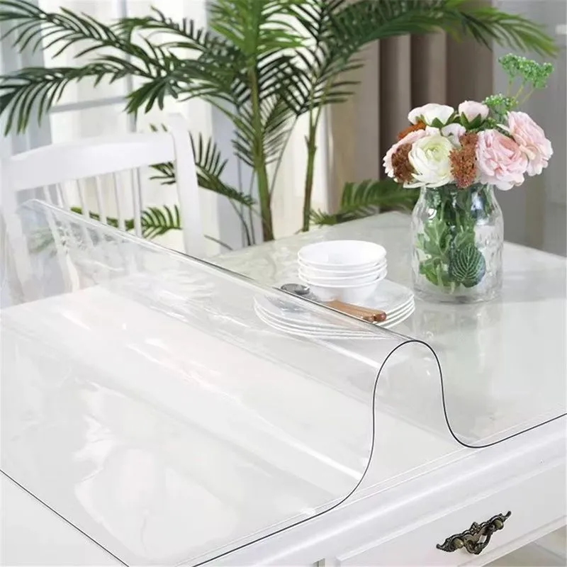 Customizable size and shape printed pattern transparent PVC table mat