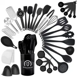 43-piece food-grade silicone kitchenware set - solve all your cooking needs in one go