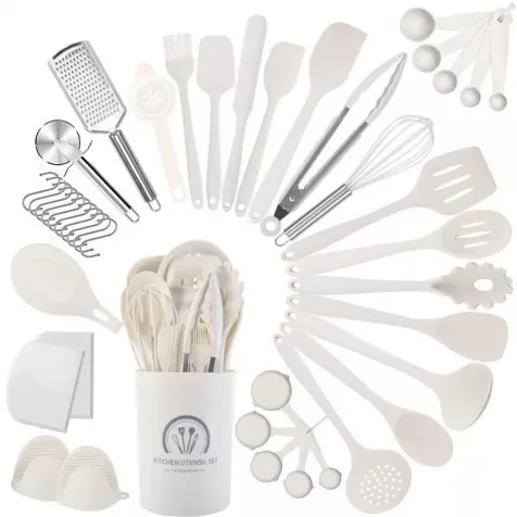 43-piece food-grade silicone kitchenware set - solve all your cooking needs in one go