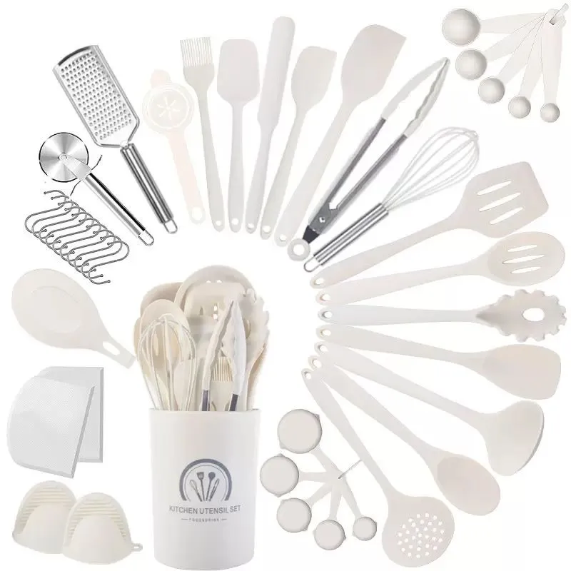 43-piece food-grade silicone kitchenware set - solve all your cooking needs in one go