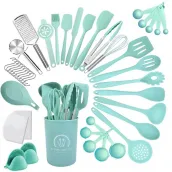 43-piece food-grade silicone kitchenware set - solve all your cooking needs in one go