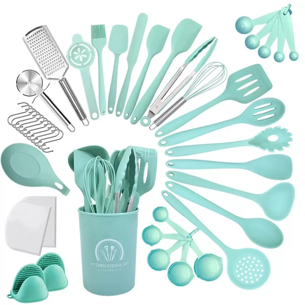 43-piece food-grade silicone kitchenware set - solve all your cooking needs in one go
