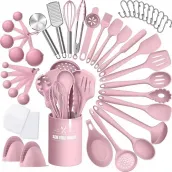 43-piece food-grade silicone kitchenware set - solve all your cooking needs in one go