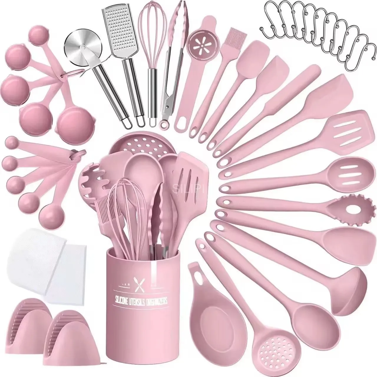 43-piece food-grade silicone kitchenware set - solve all your cooking needs in one go