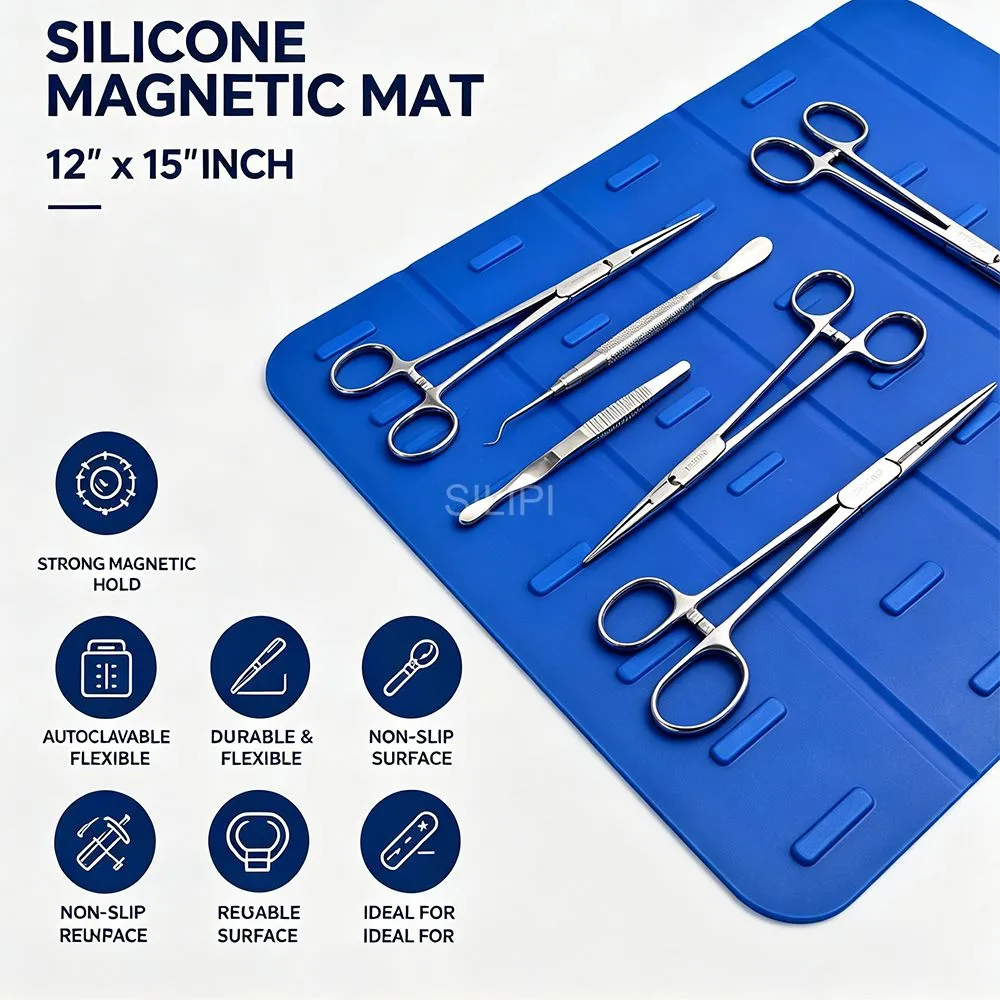 Silicone Magnetic Instrument Mat | Autoclavable Medical‑Grade Silicone Mat for Surgical & Dental Instruments