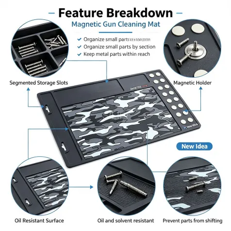 Magnetic Firearm Cleaning Mat | Protective Work Mat for Gun Cleaning