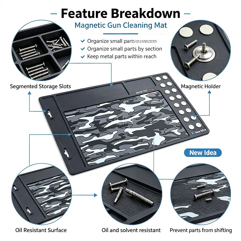 Magnetic Firearm Cleaning Mat | Protective Work Mat for Gun Cleaning