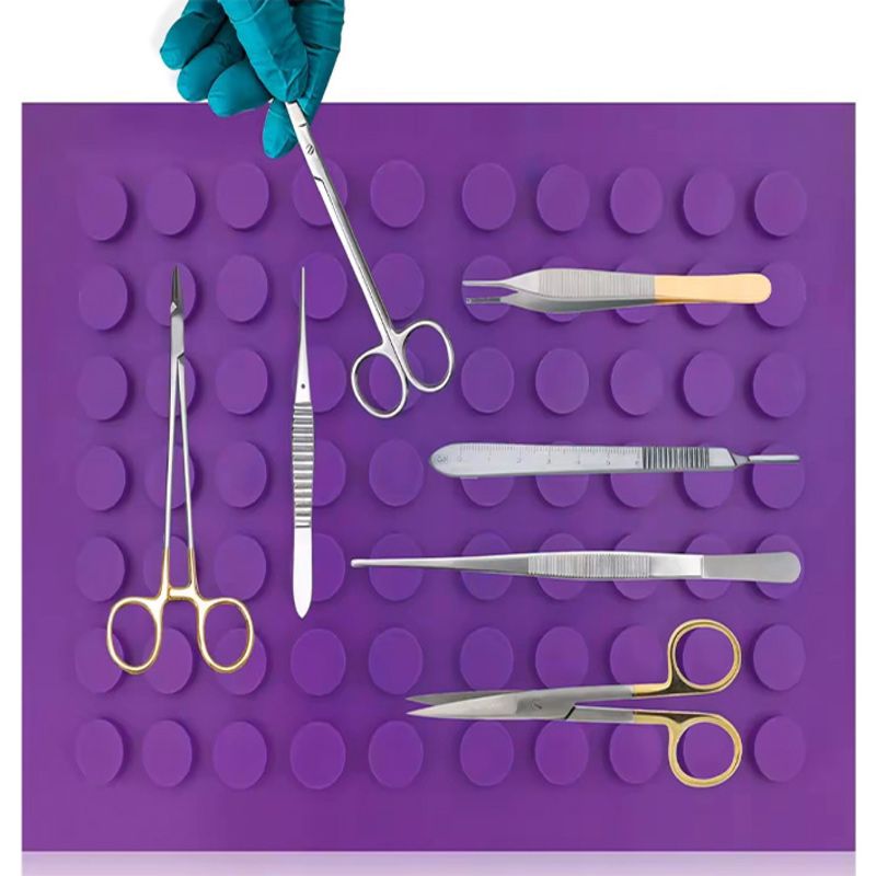 Disinfect reusable silicone surgical instrument magnetic pads magnetic surgical instrument mat