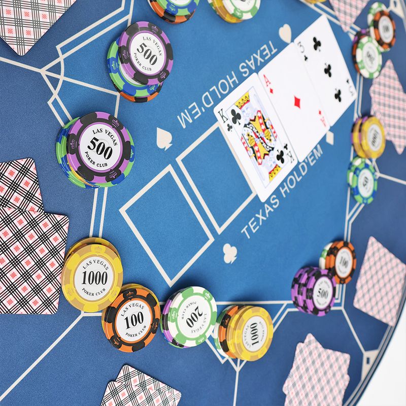 Texas Hold'em tablecloth, table mat, square and round chips, rubber pads