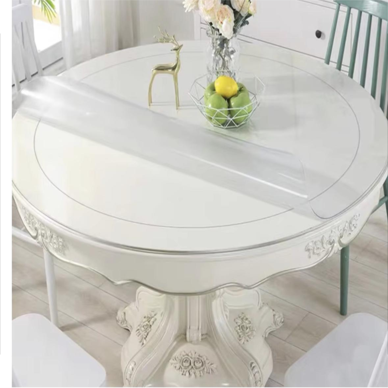 Customizable size and shape printed pattern transparent PVC table mat