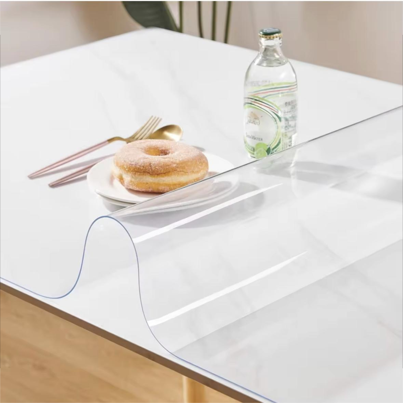 Customizable size and shape printed pattern transparent PVC table mat